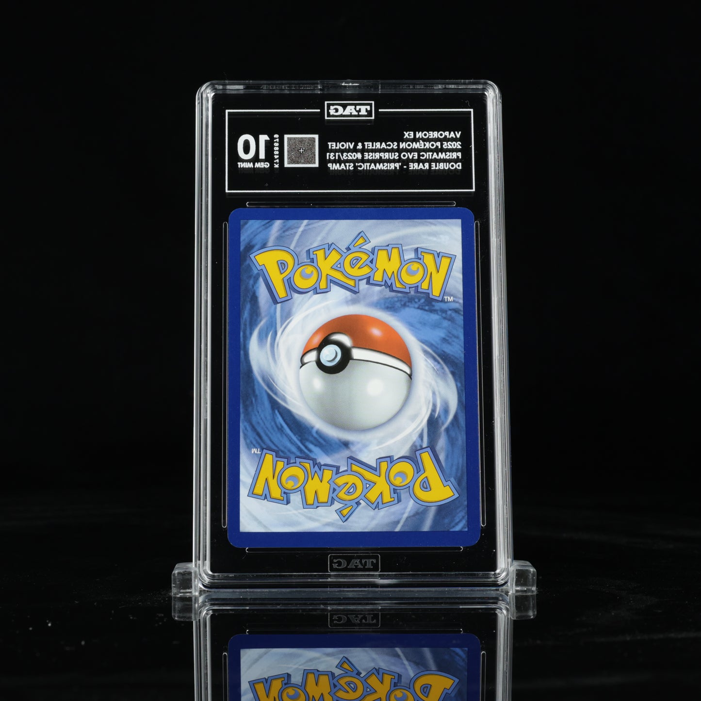 2025 Pokémon Scarlet & Violet Prismatic Evolutions Surprise Box 023/131 Vaporeon ex Double Rare - "Prismatic Evolutions" Stamp - TAG GEM MINT 10