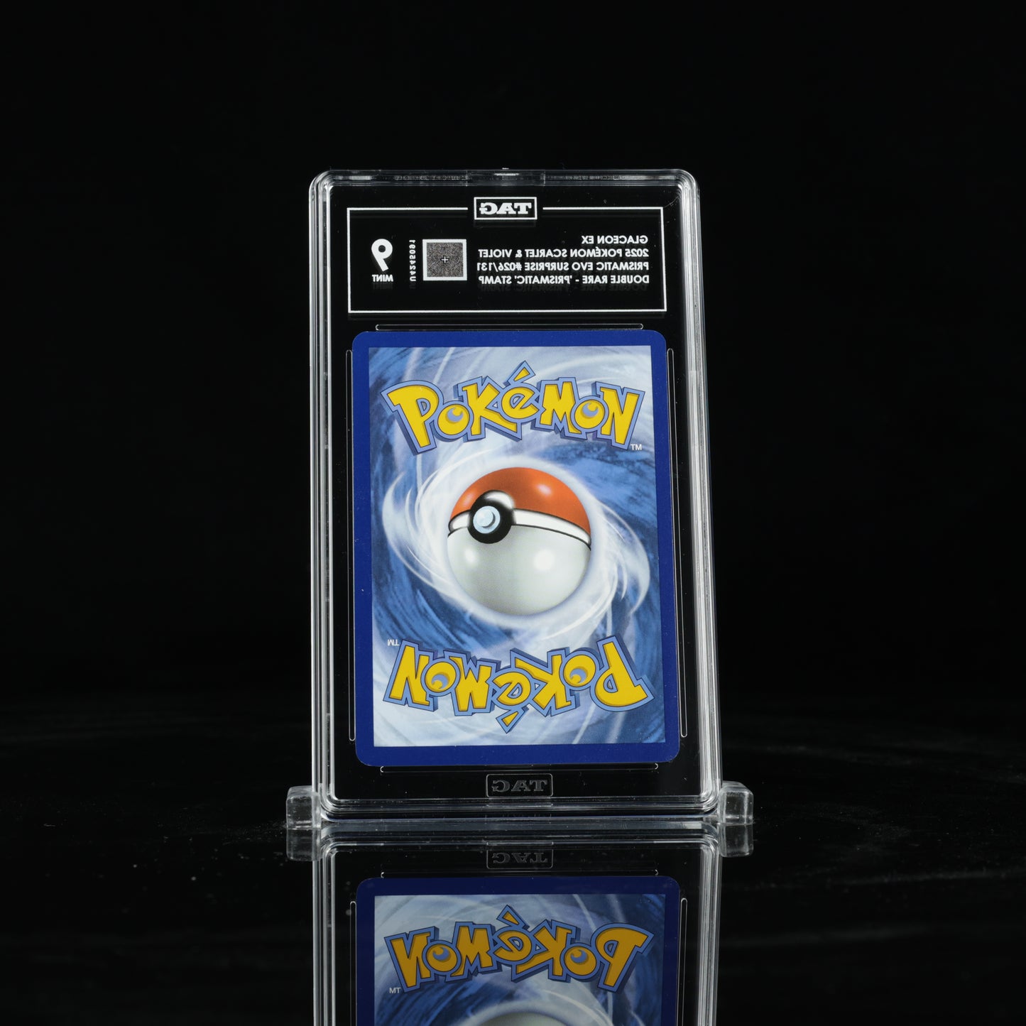 2025 Pokémon Scarlet & Violet Prismatic Evolutions Surprise Box 026/131 Glaceon ex Double Rare - "Prismatic Evolutions" Stamp - TAG MINT 9