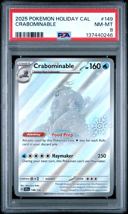 2025 POKEMON HOLIDAY CALENDAR 149 CRABOMINABLE - PSA NEAR MINT-MINT 8