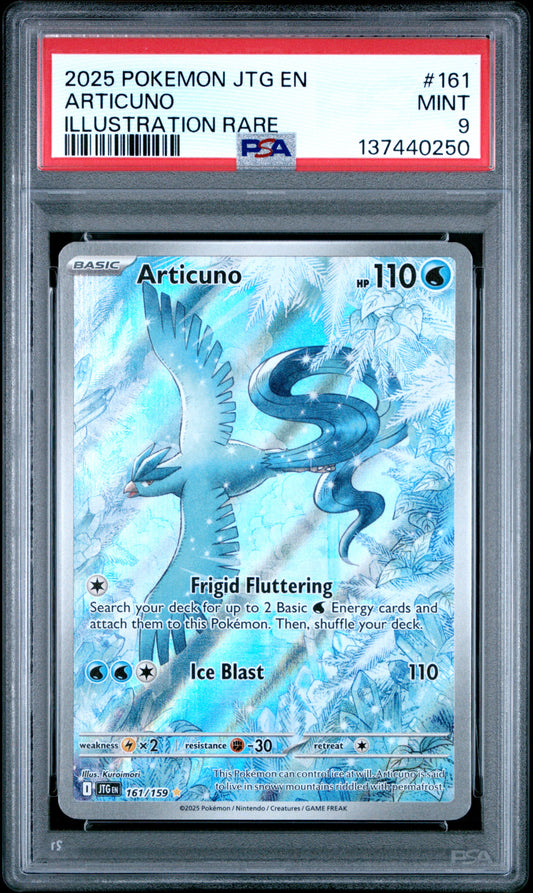 2025 POKEMON JTG EN-JOURNEY TOGETHER 161 ARTICUNO ILLUSTRATION RARE - PSA MINT 9