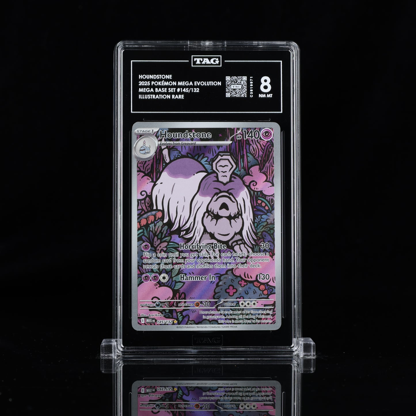 2025 Pokémon Mega Evolution #145/132 Houndstone - TAG 8 NM MT