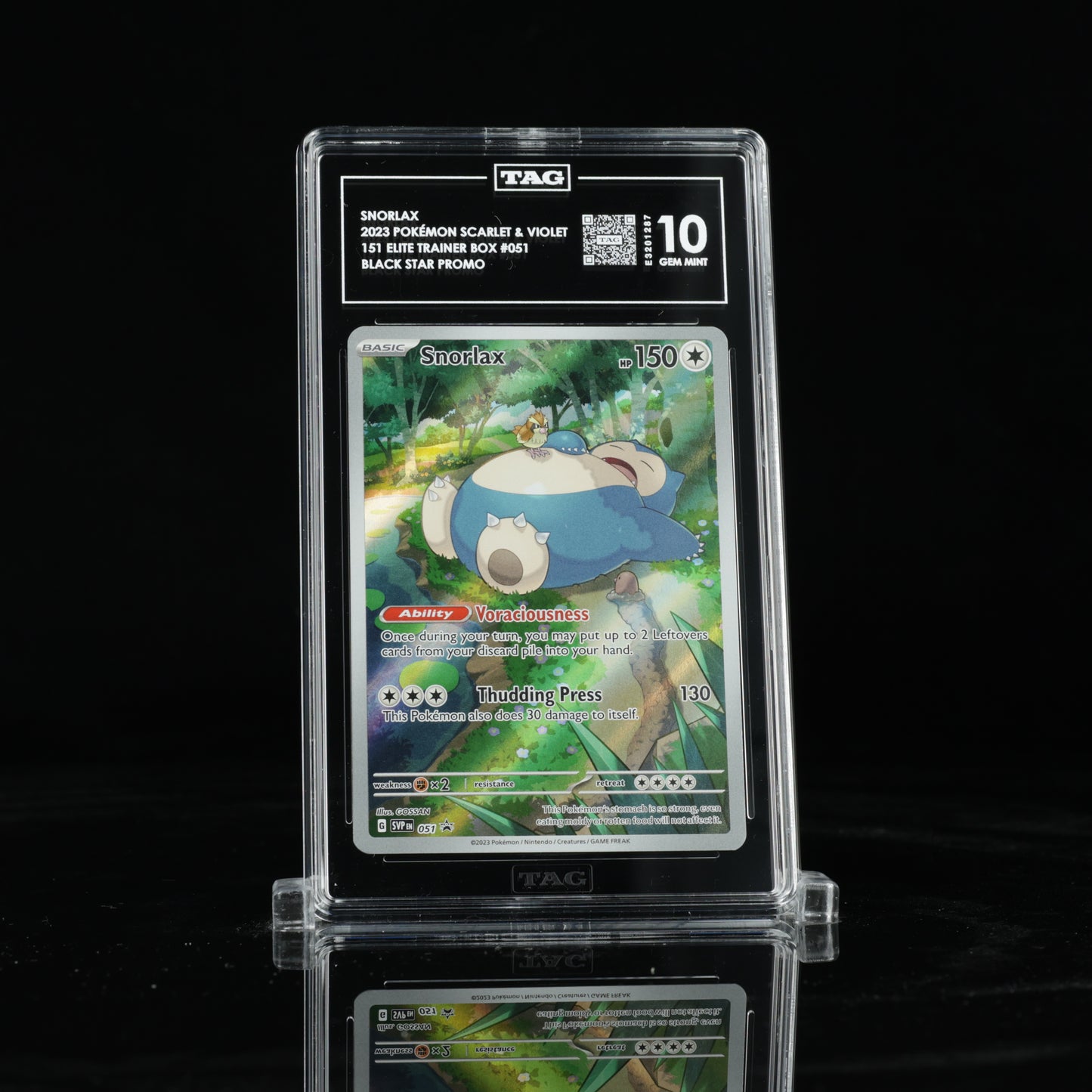 2023 Pokémon Scarlet & Violet Black Star Promos 151 Elite Trainer Box 051 Snorlax  - TAG GEM MINT 10