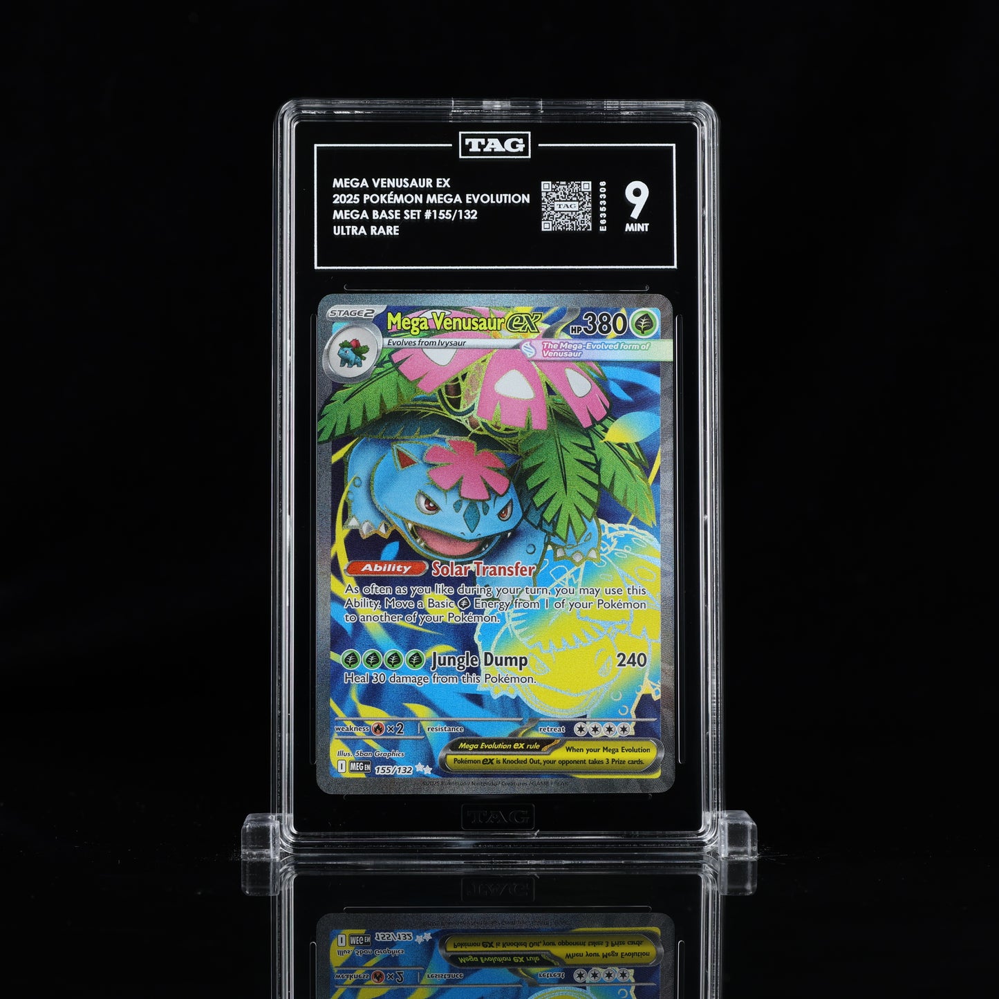 2025 Pokémon Mega Evolution #155/132 Mega Venusaur ex - TAG 9 MINT
