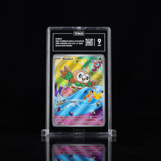 2026 Pokémon Mega Evolution Black Star Promos #043 Rowlet - TAG 9 MINT