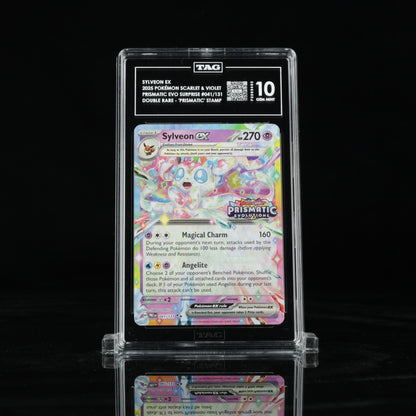 2025 Pokémon Scarlet & Violet Prismatic Evolutions Surprise Box 041/131 Sylveon ex Double Rare - "Prismatic Evolutions" Stamp - TAG GEM MINT 10