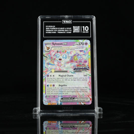 2025 Pokémon Scarlet & Violet Prismatic Evolutions Surprise Box 041/131 Sylveon ex Double Rare - "Prismatic Evolutions" Stamp - TAG GEM MINT 10
