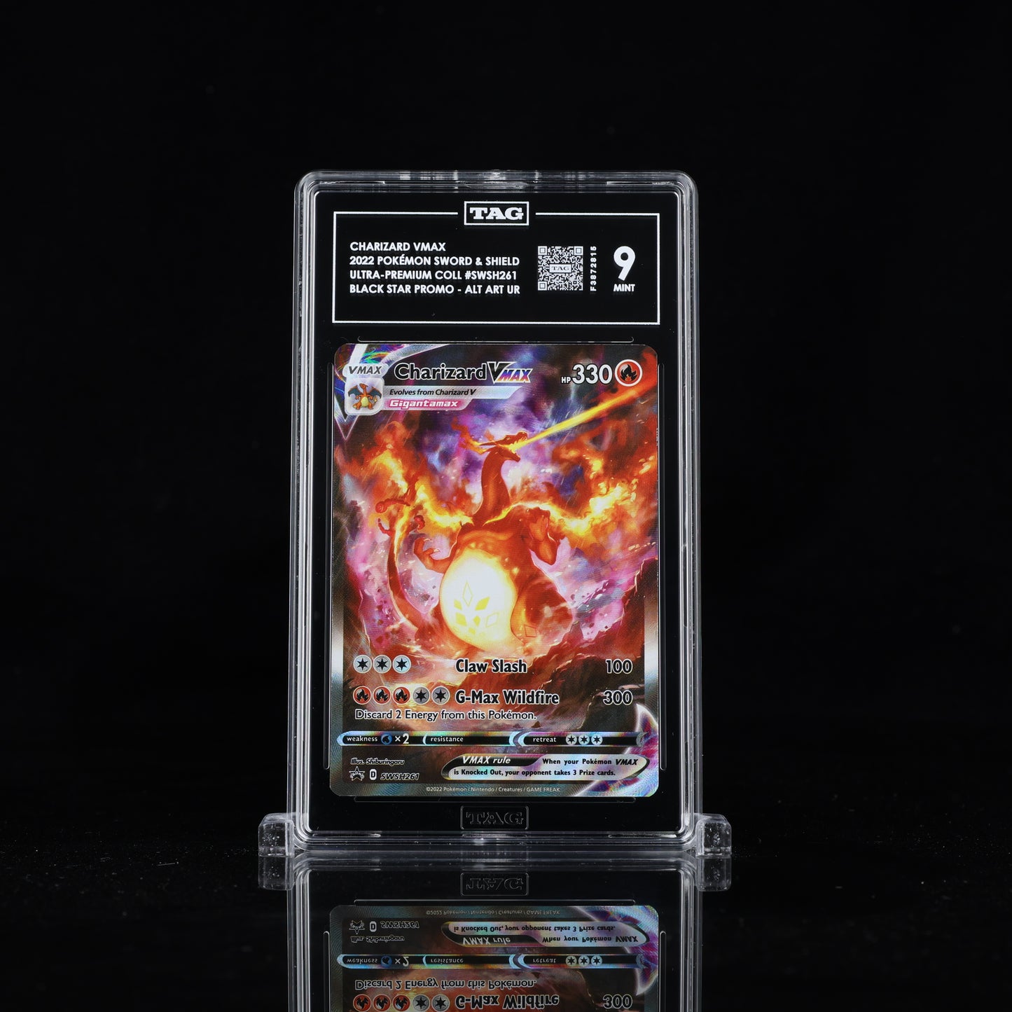 2022 Pokémon Sword & Shield Black Star Promos #SWSH261 Charizard VMAX - TAG 9 MINT
