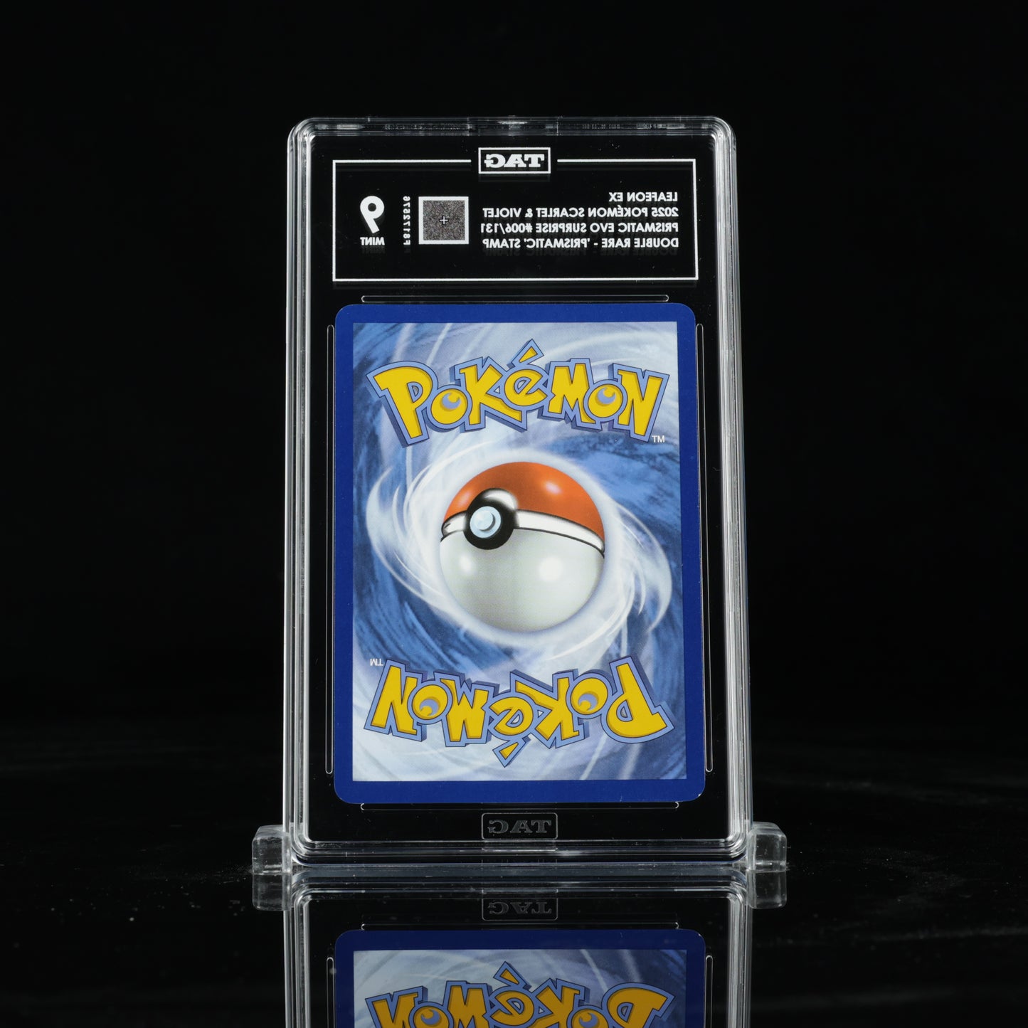 2025 Pokémon Scarlet & Violet Prismatic Evolutions Surprise Box 006/131 Leafeon ex Double Rare - "Prismatic Evolutions" Stamp - TAG MINT 9