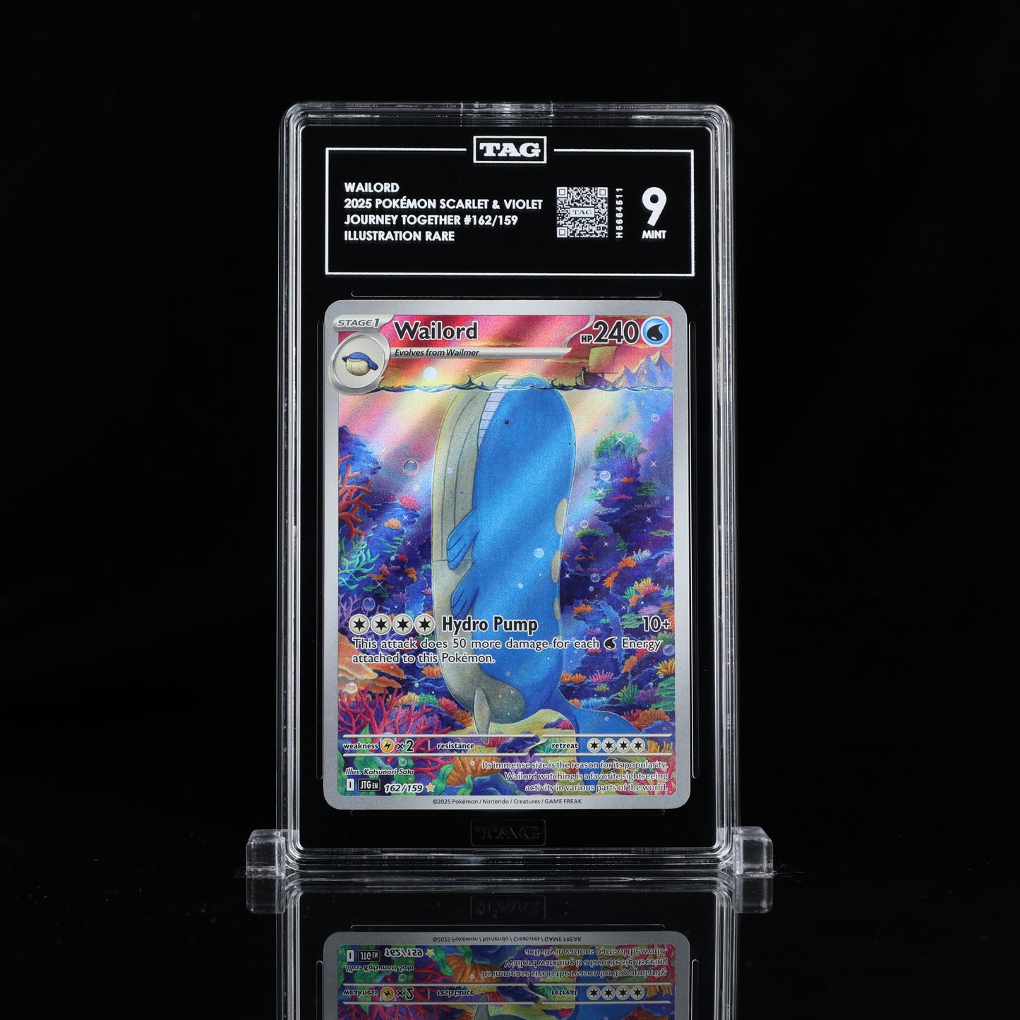 2025 Pokémon Scarlet & Violet #162/159 Wailord - TAG 9 MINT