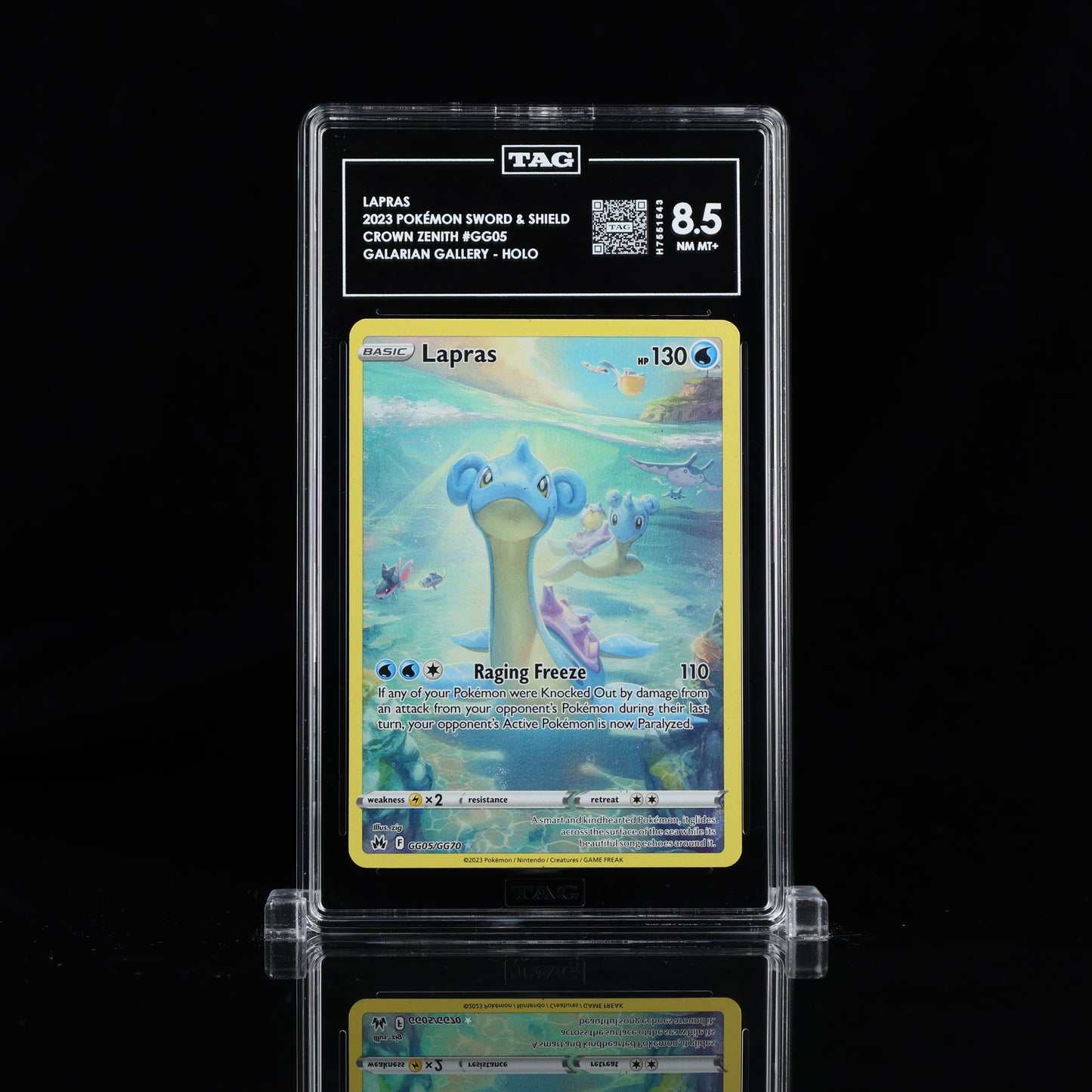 2023 Pokémon Sword & Shield #GG05 Lapras - TAG 8.5 NM MT+