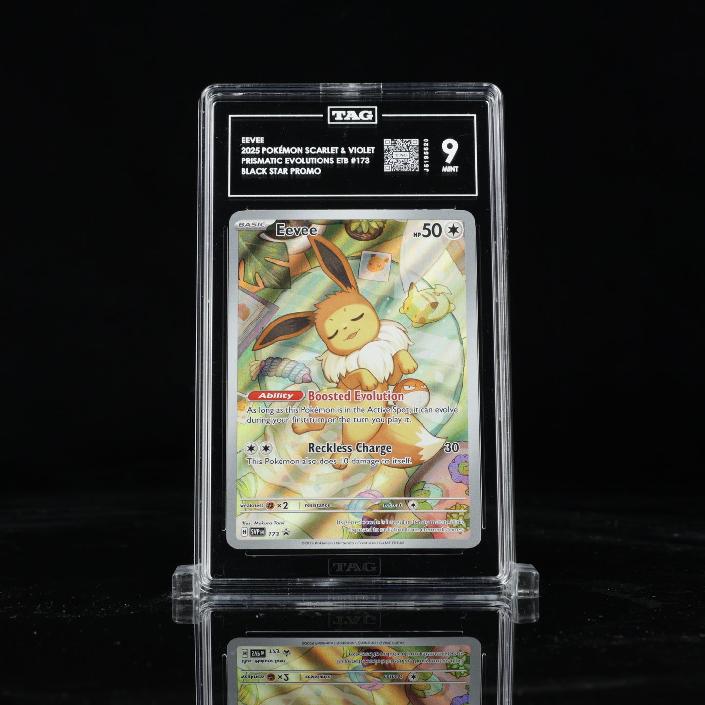 2025 Pokémon Scarlet & Violet Black Star Promos Prismatic Evolutions Elite Trainer Box 173 Eevee Holo - TAG MINT 9