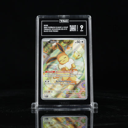 2025 Pokémon Scarlet & Violet Black Star Promos Prismatic Evolutions Elite Trainer Box 173 Eevee Holo - TAG MINT 9