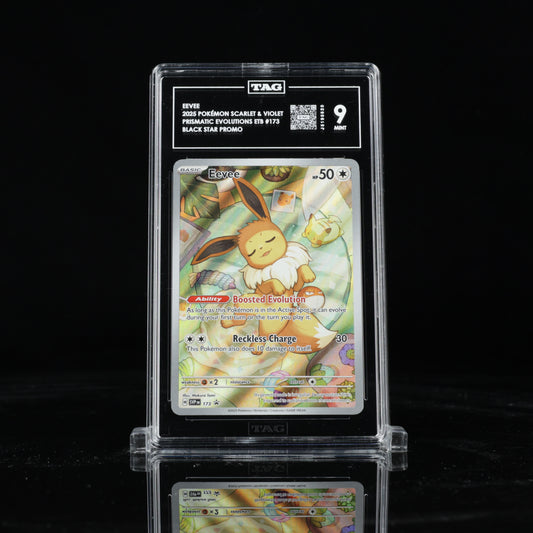 2025 Pokémon Scarlet & Violet Black Star Promos Prismatic Evolutions Elite Trainer Box 173 Eevee Holo - TAG MINT 9