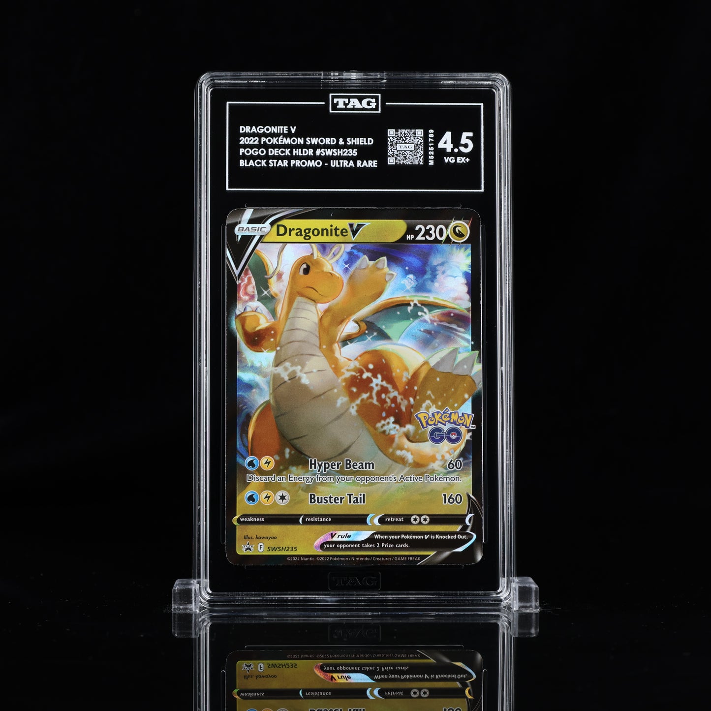 2022 Pokémon Sword & Shield Black Star Promos #SWSH235 Dragonite V - TAG 4.5 VG EX+