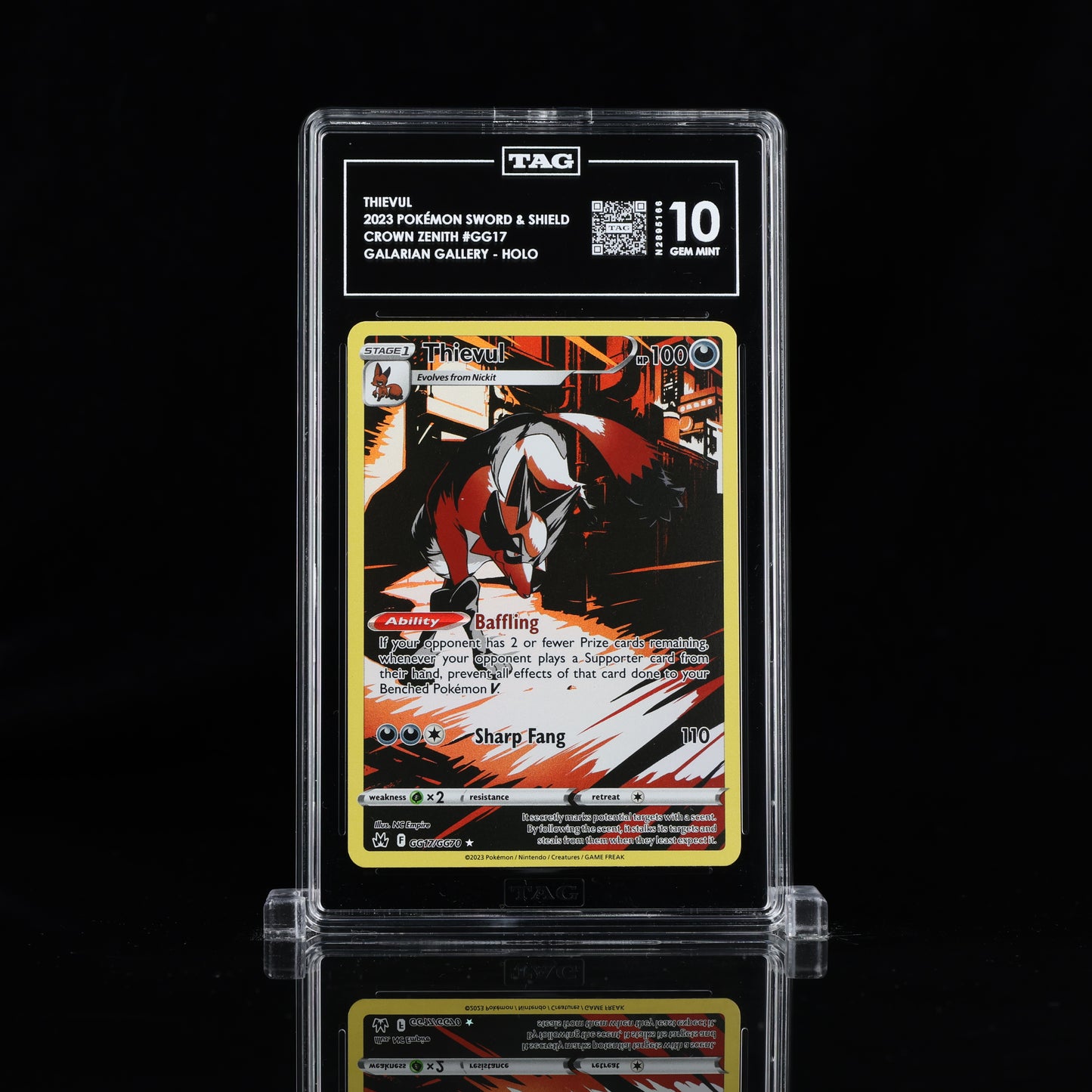 2023 Pokémon Sword & Shield #GG17 Thievul - TAG 10 GEM MINT
