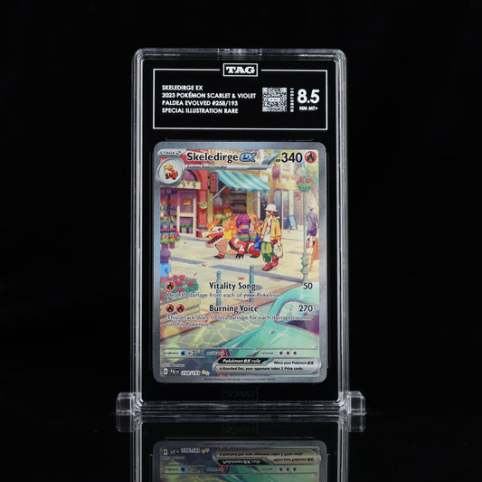 2023 Pokémon Scarlet & Violet #258/193 Skeledirge ex - TAG 8.5 NM MT+