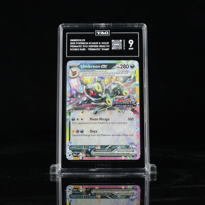 2025 Pokémon Scarlet & Violet Prismatic Evolutions Surprise Box 060/131 Umbreon ex Double Rare - "Prismatic Evolutions" Stamp - TAG MINT 9
