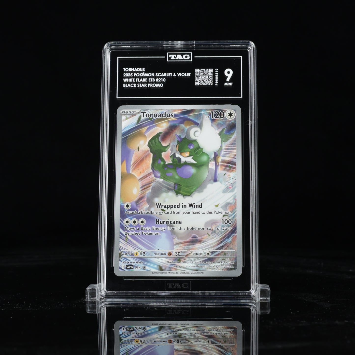 2025 Pokémon Scarlet & Violet Black Star Promos White Flare Elite Trainer Box 210 Tornadus Holo - TAG MINT 9