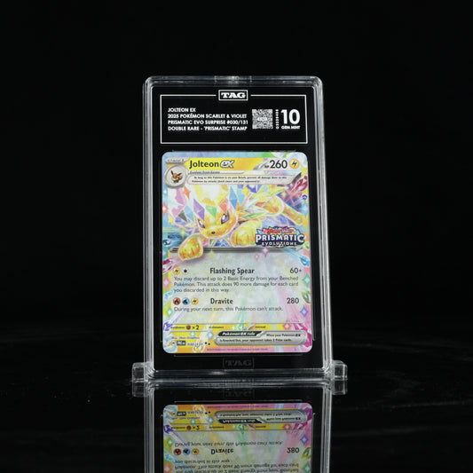 2025 Pokémon Scarlet & Violet Prismatic Evolutions Surprise Box 030/131 Jolteon ex Double Rare - "Prismatic Evolutions" Stamp - TAG GEM MINT 10