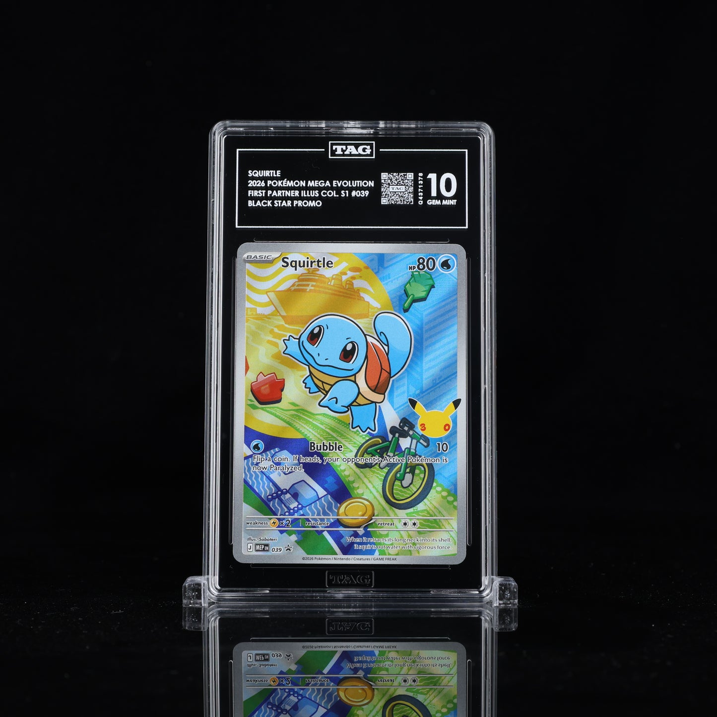 2026 Pokémon Mega Evolution Black Star Promos #039 Squirtle - TAG 10 GEM MINT