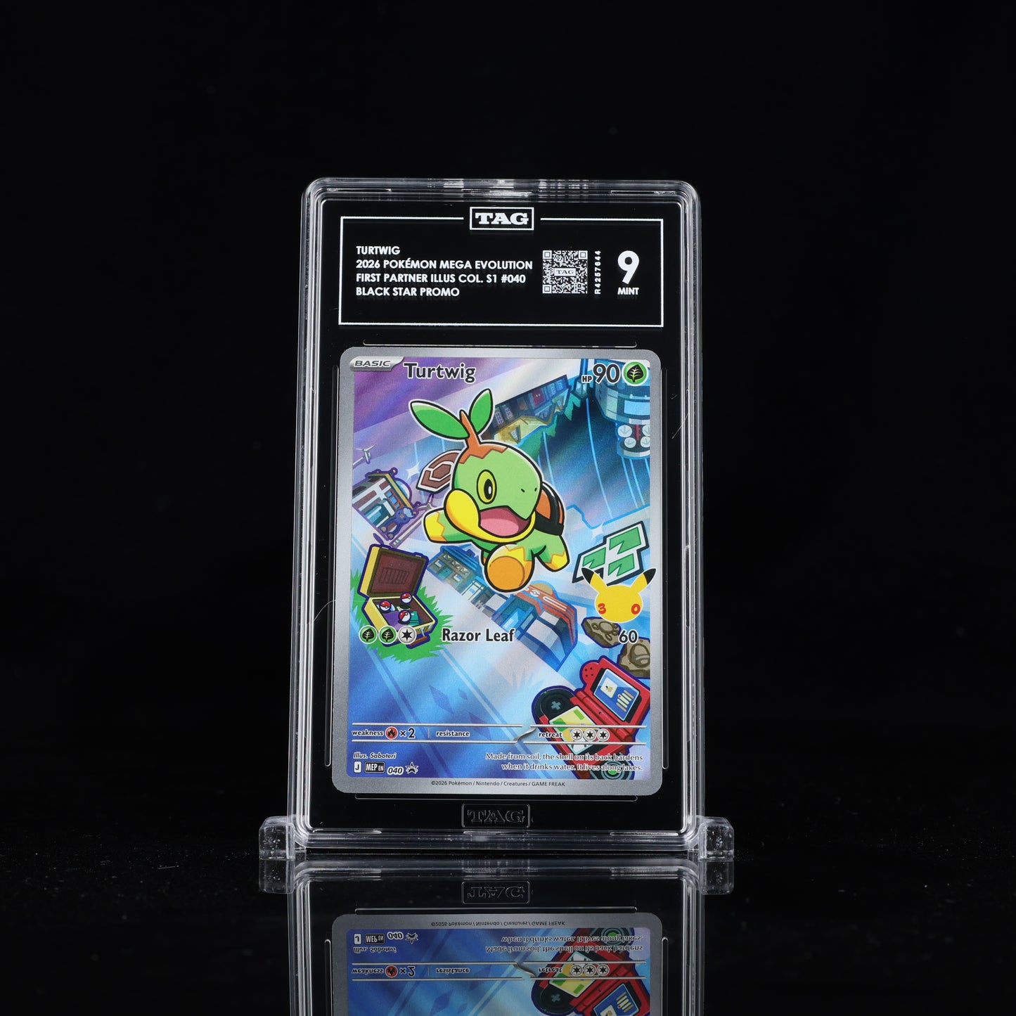 2026 Pokémon Mega Evolution Black Star Promos #040 Turtwig - TAG 9 MINT