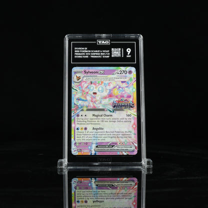 2025 Pokémon Scarlet & Violet Prismatic Evolutions Surprise Box 041/131 Sylveon ex Double Rare - "Prismatic Evolutions" Stamp - TAG MINT 9