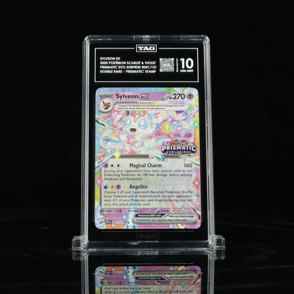 2025 Pokémon Scarlet & Violet Prismatic Evolutions Surprise Box 041/131 Sylveon ex Double Rare - "Prismatic Evolutions" Stamp - TAG GEM MINT 10