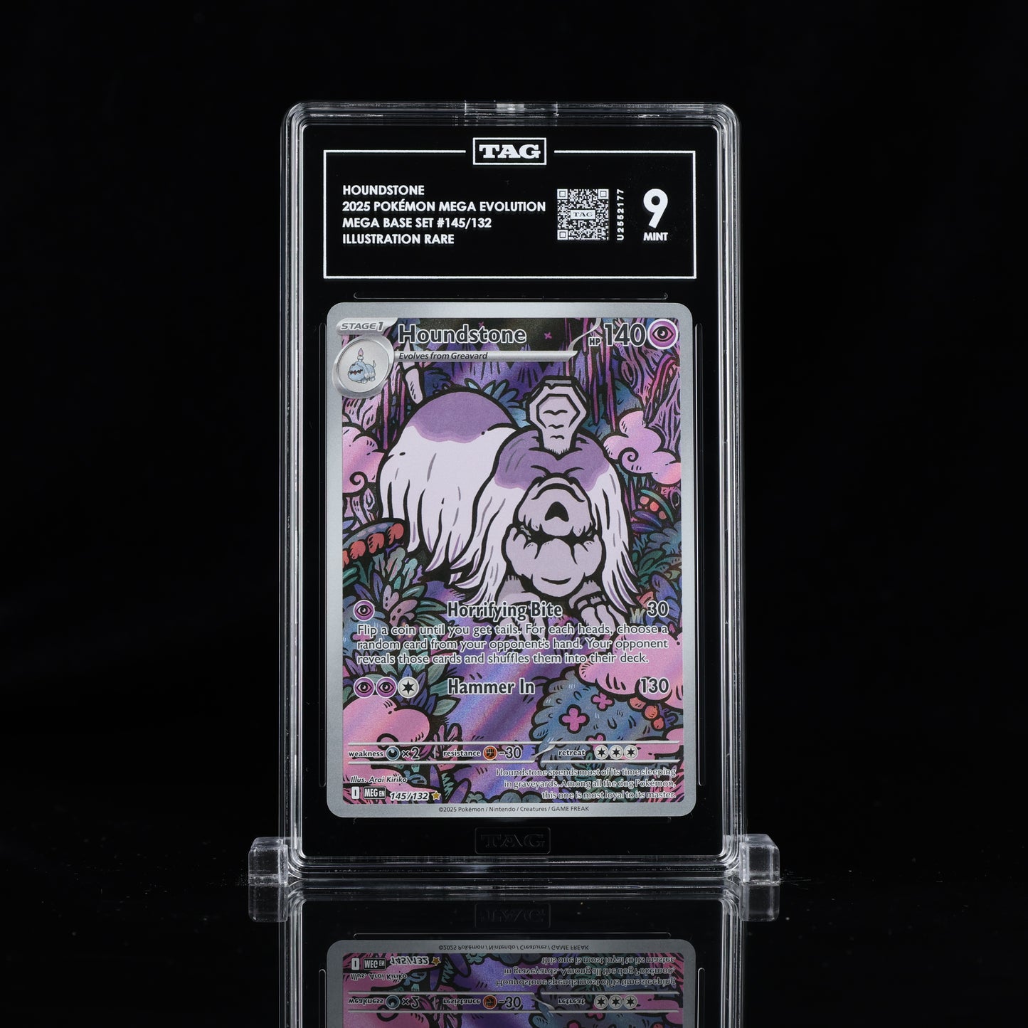 2025 Pokémon Mega Evolution #145/132 Houndstone - TAG 9 MINT