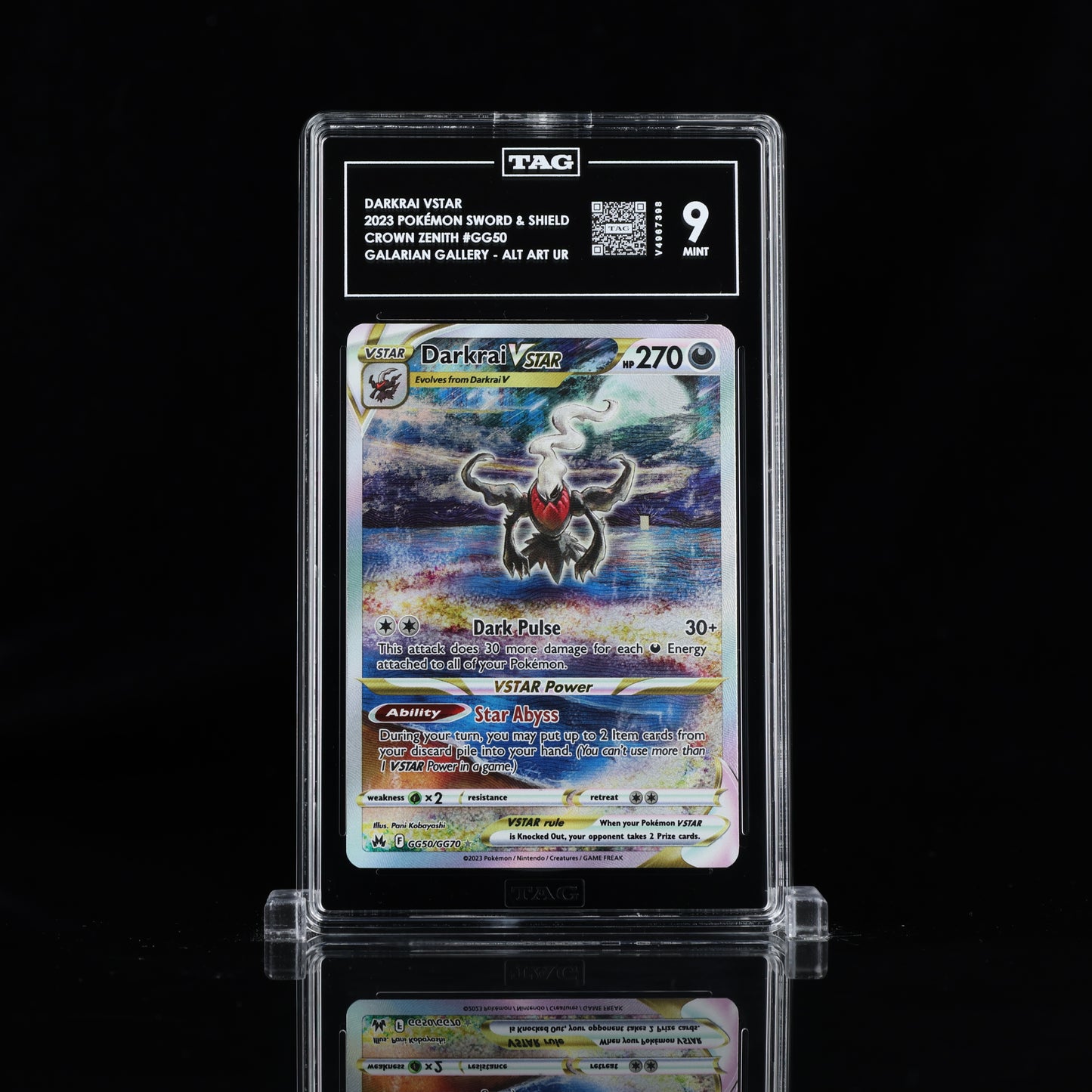 2023 Pokémon Sword & Shield #GG50 Darkrai VSTAR - TAG 9 MINT