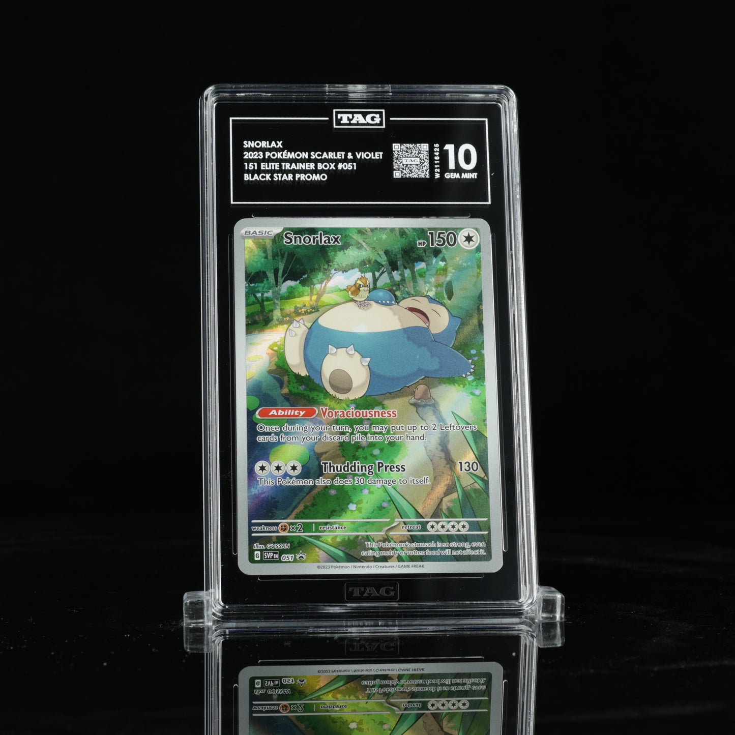2023 Pokémon Scarlet & Violet Black Star Promos 151 Elite Trainer Box 051 Snorlax  - TAG GEM MINT 10