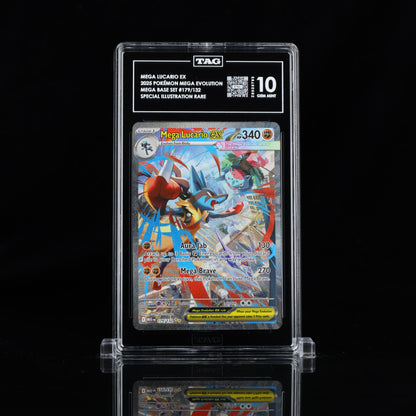 2025 Pokémon Mega Evolution #179/132 Mega Lucario ex - TAG 10 GEM MINT
