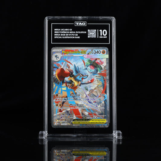 2025 Pokémon Mega Evolution #179/132 Mega Lucario ex - TAG 10 GEM MINT